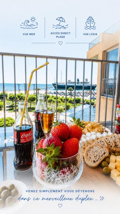 Le Lydia - Duplex - Vue Mer - Accès direct Plage - Parking - Barbecue