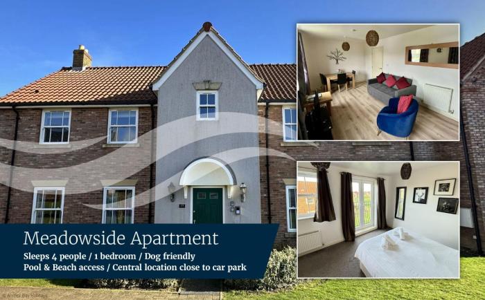 Meadowside Apartment - Part of the The Bay Filey Holiday Village with pool, gym and direct beach access, pub, restaurant, tennis and meadows walks