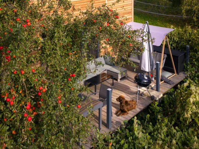 Tiny House mit Kaminofen & Terrasse direkt an Naturteichen - bis 5 Personen - Für Kurzentschlossene