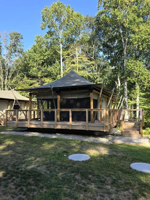 Safari Tent Glamping with Firepit & Screened Porch in Voluntown, Connecticut