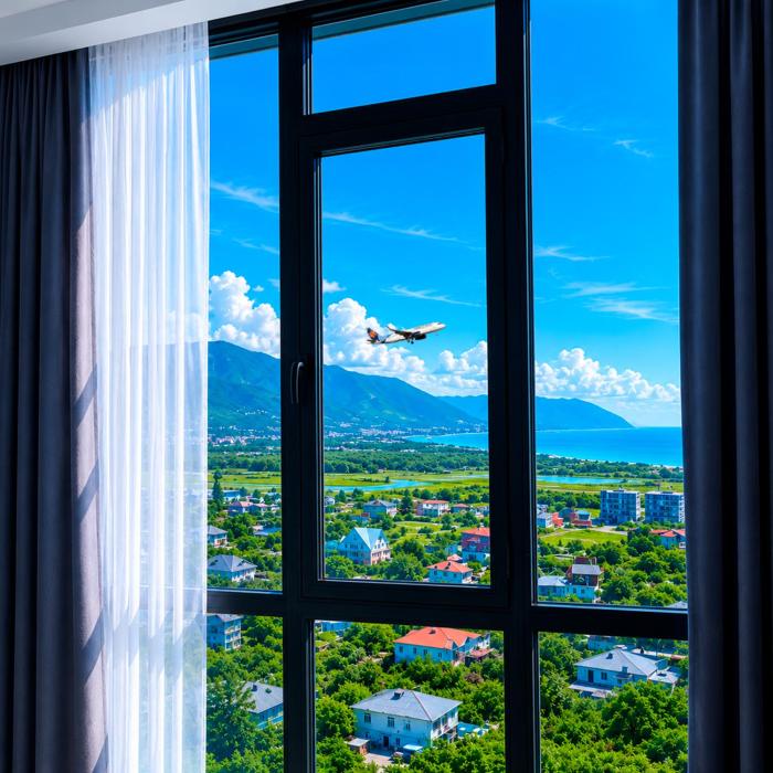 Panoramic #1 Sea Mountain View 1BR apartment Living Room, Balcony, Kitchen