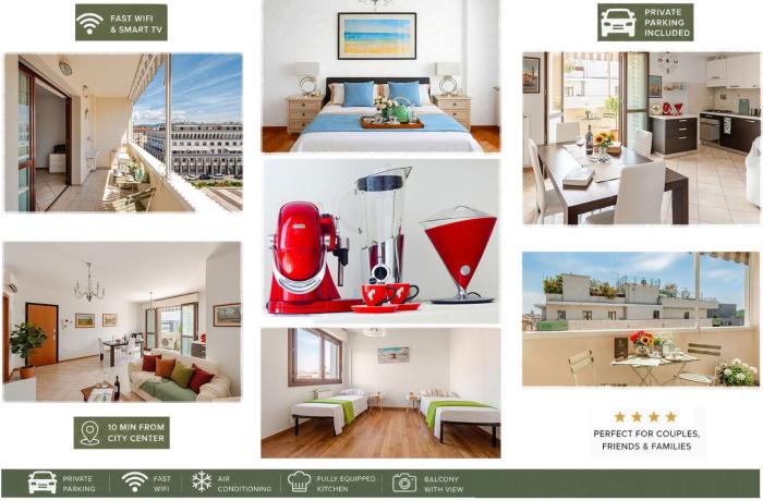 Modern & Bright Apt, 2BR 2BA, Balcony, Free Parking! No limited traffic zone, Close to City Center - 6 Guests