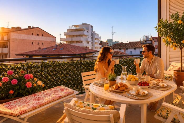 BeachfrontGrado City Apartment including free Beach Access & Parking