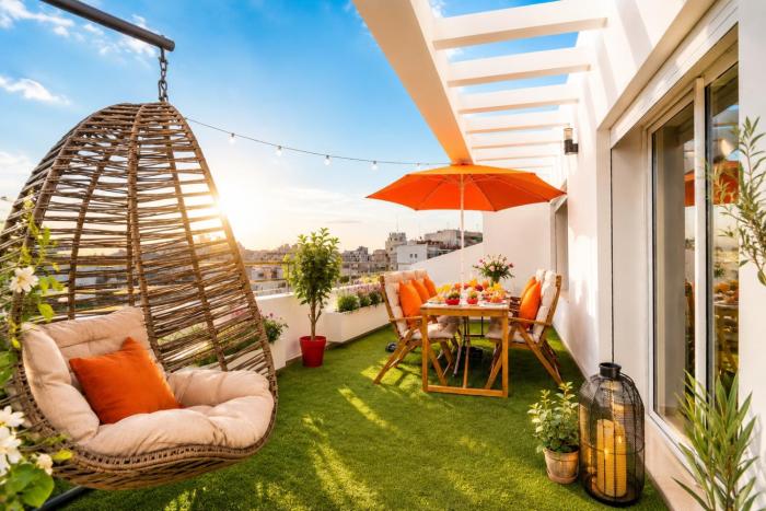 Sunny Terrace Apartment Centre Tanger 5 min Marina&Beach Parking Free