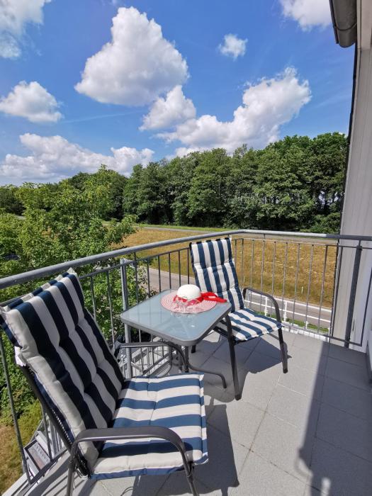 BERNSTEINHAUS in Zingst 1-Raum-Wohnung Nr 8 mit West-Balkon