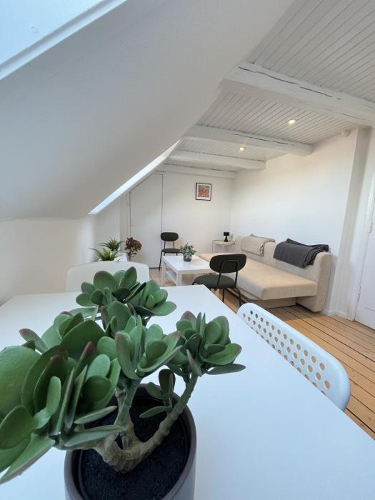 Bright and central city apartment near Aalborg Bus
