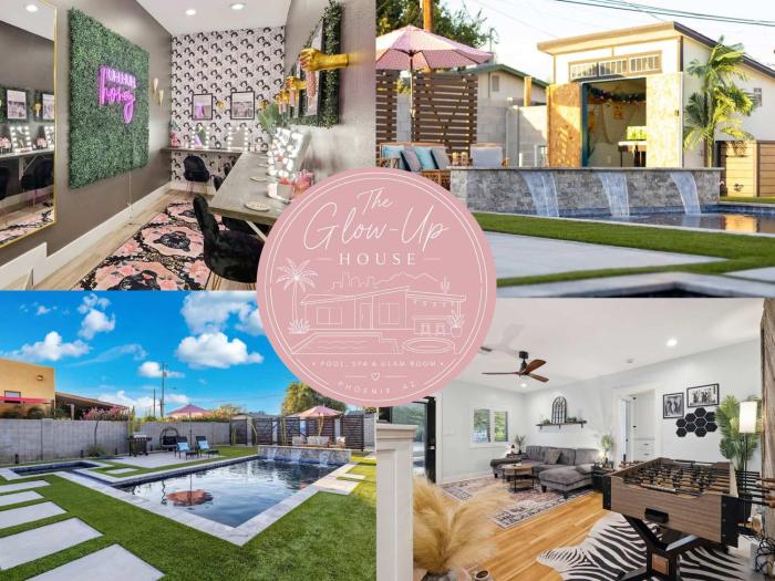 The Glow-Up House - Pool Spa Glam Room