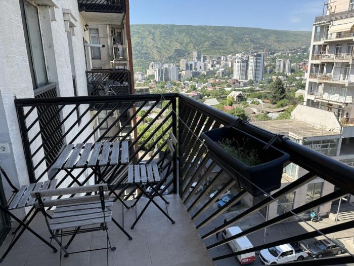 Studio with mountain and Tbilisi views