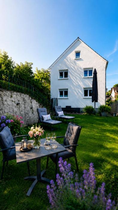 Ferienwohnung Elya Gartenparadies nahe Events, Outlet und Spa