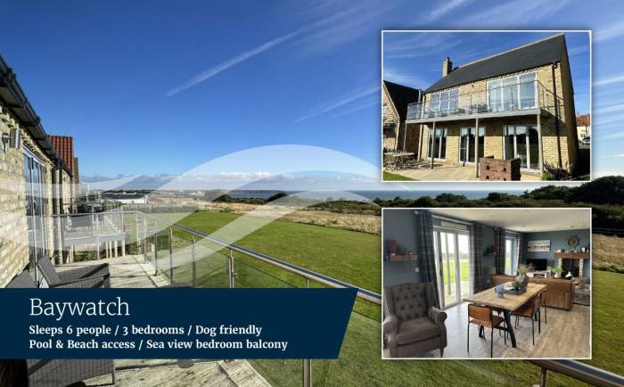 Baywatch - Seaview and Balcony - Part of the The Bay Filey Holiday Village with pool, gym and direct beach access, pub, restaurant, tennis and meadows walks