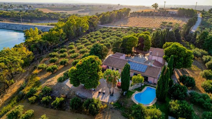 Villa With Pond Among Olive Trees Near Trapani