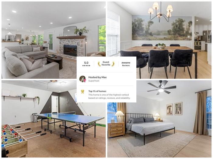 Sleeps 12 | 2 Kings w Ping-Pong, Gym, Arcade, BBQ