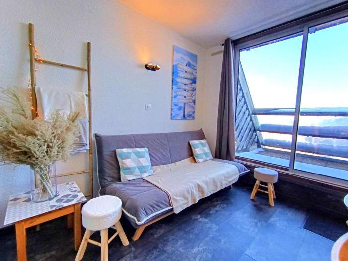 Studio avec balcon vue pistes - 4 pers. - FR-1-457-513