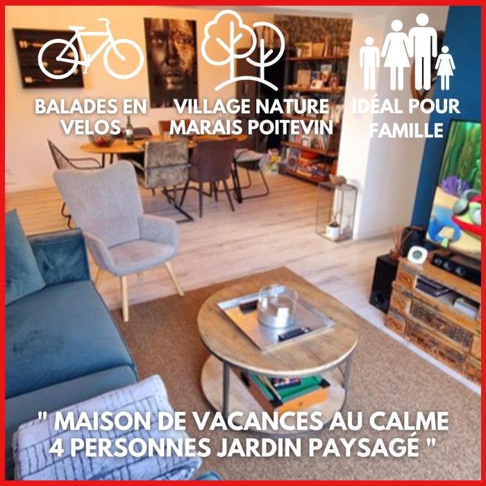 Sud Vendée 85, 25 min de la Rochelle, maison de 60 m2, 2 chambres, 4 personnes, jardin clos