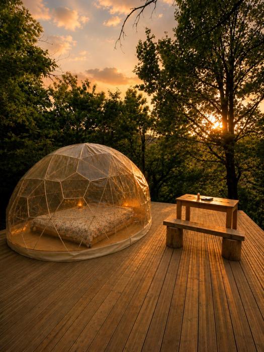 Dôme Glamping Sous les Étoiles, Rivière, Animaux, Douche Ambiance Bali, Cévennes