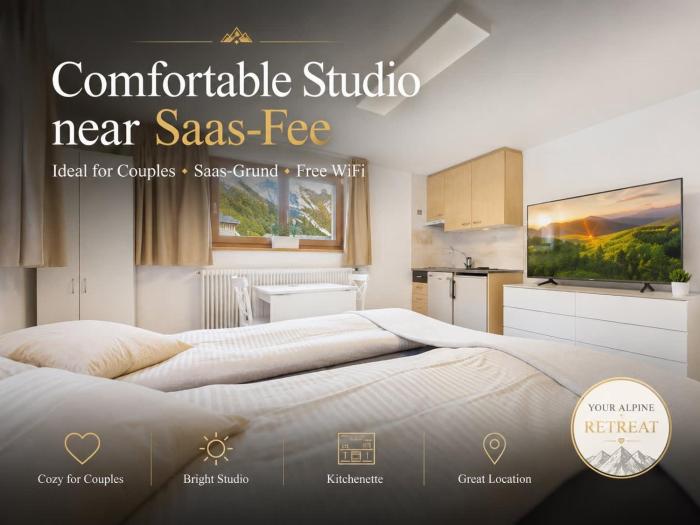Comfortable studio near Saas-Fee ideal for couples