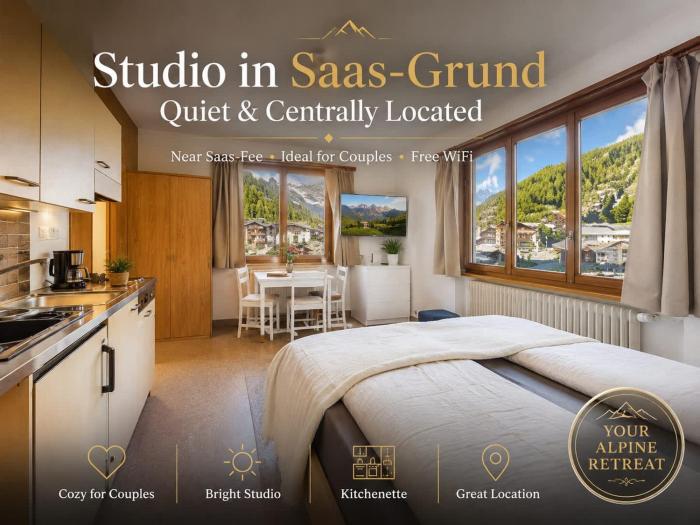 Studio in Saas-Grund quiet and centrally located