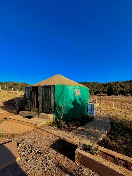Yurt with mountain view