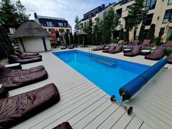 2 rooms apartment in Palanga Maluno Vilos in the first floor with heated pool and free parking