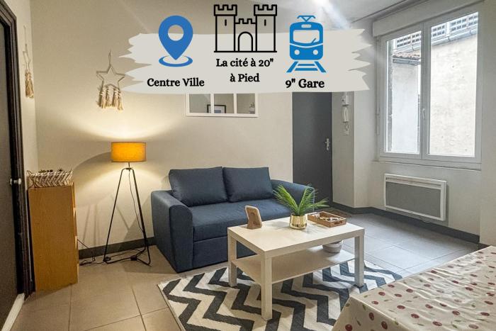 Visiter Carcassonne à pied , 20 min de la CITÉ , 9 minutes de la GARE
