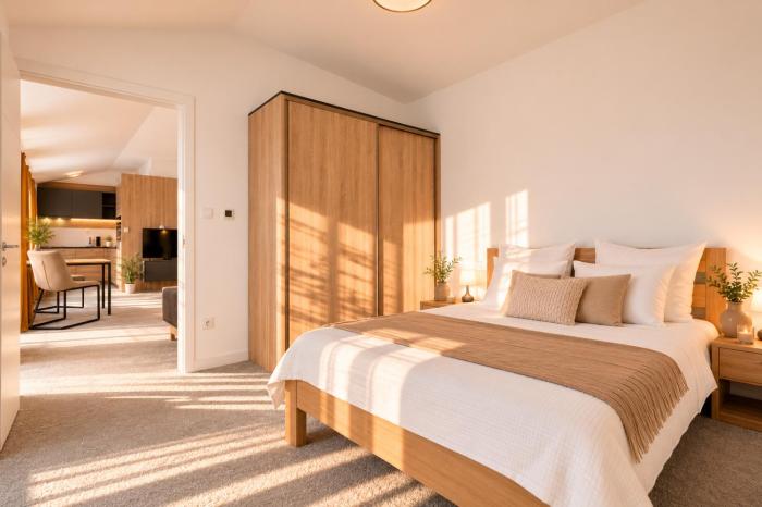 ALURE RESIDENCES 11 - 24h self check-in & private parking next to the apartment building included, CITY CENTER right on SNP Square in a quiet passage, new building, best deal in town