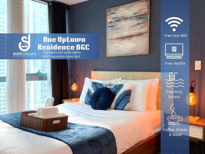 FREE Welcome Breakfast, BGC 1BR, 300Mbps Fiber, Steps to Mitsukoshi & Uptown, 19C