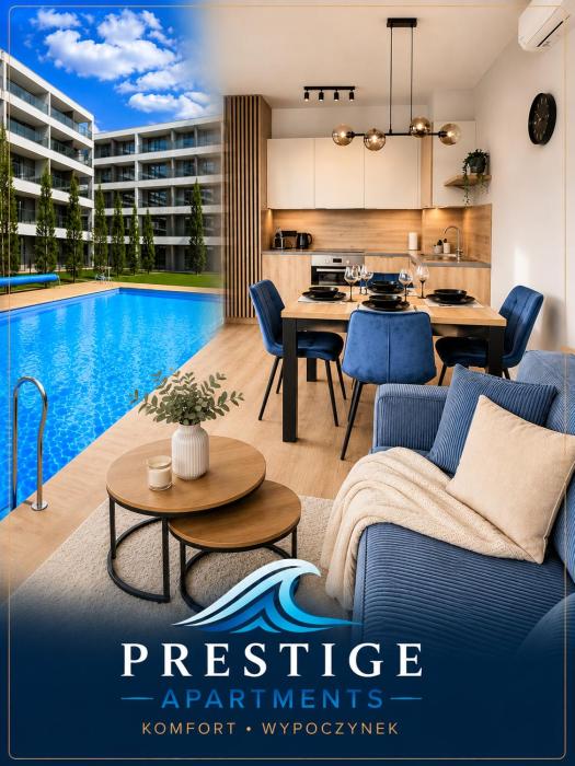 Apartament Lazurowy PRESTIGE APARTMENTS z basenem150 m od plaży