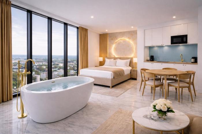 Hanza Tower PANORAMIC 20 SPA & Jacuzzi & Pool & Sauna