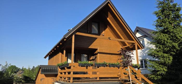 Klimatyczne drewniane Domki Jagodna-Spalona 6D jacuzzi sauna,trasy rowerowe