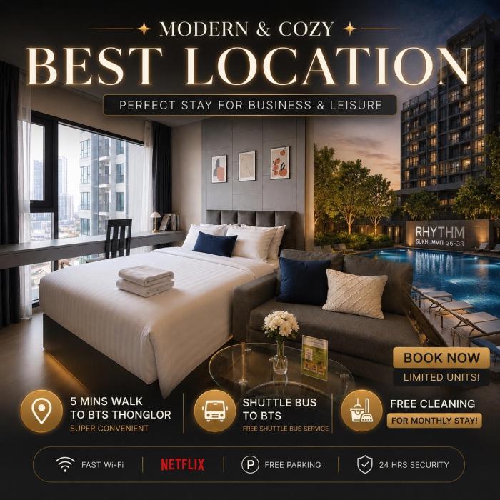 Thonglor City View, Free Shuttle Bus to BTS