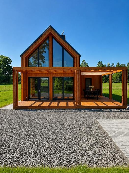 Bez sąsiadów, Slow life Żuraw - nowoczesny domek z tarasem w pobliżu jezior i Poleskiego Parku Narodowego,sauna, jacuzzi, WiFi
