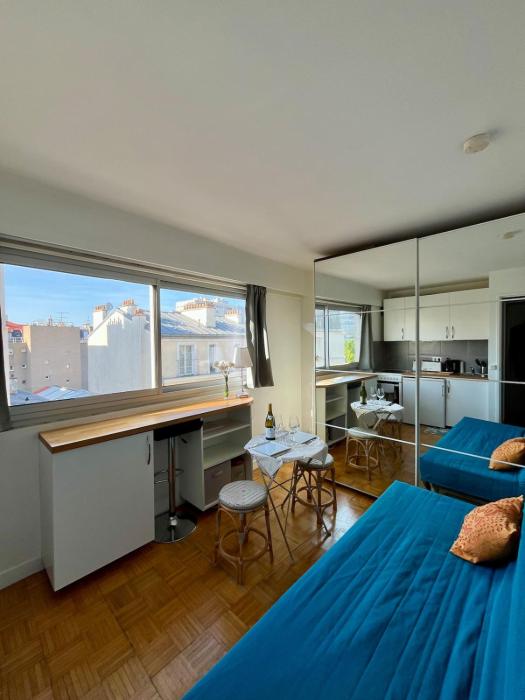 Studio with rooftop view