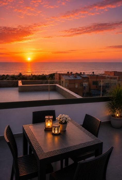 Boho Chic Apartment - Walk to Beach, Rooftop, Workspace, Free Parking & AC