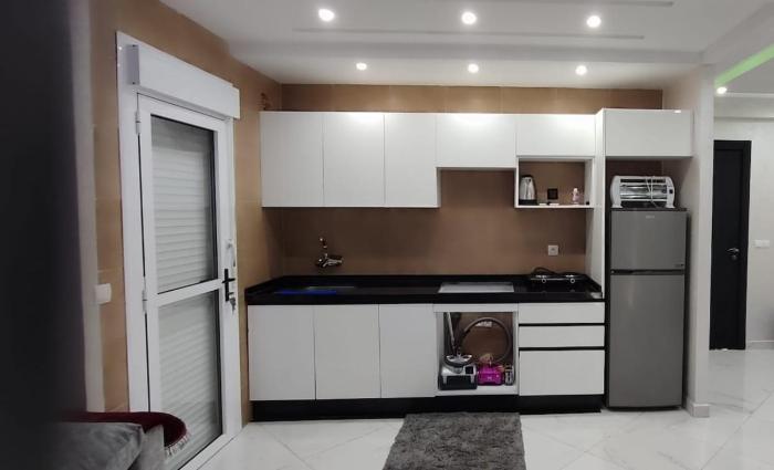 Poolside apartment with air conditioning