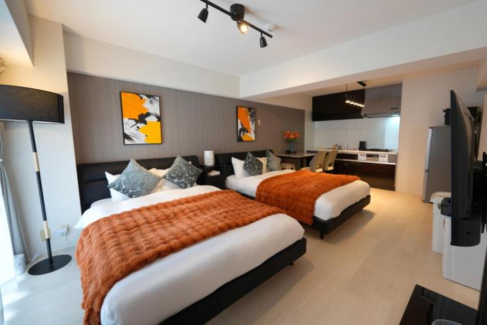 GACA-6, newly opened, accommodates up to 7 people, 15-minute walk from Dotonbori, WiFi available
