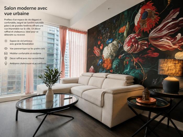 Élégant condo avec vue panoramique au cœur de Montréal
