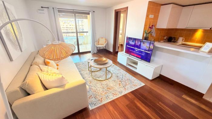 Seaside one bedroom apartment with terraces, garage & swimming pool