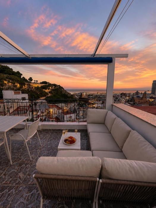 Villa Palmera Mediterranean House with Sea & Castle Views