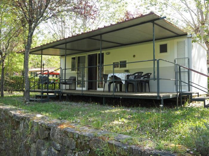 Comfortabele mobile homes met airco en eigen buitenruimte