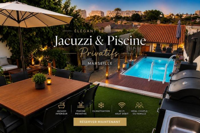 Élégant T2 Jacuzzi et Piscine privatifs