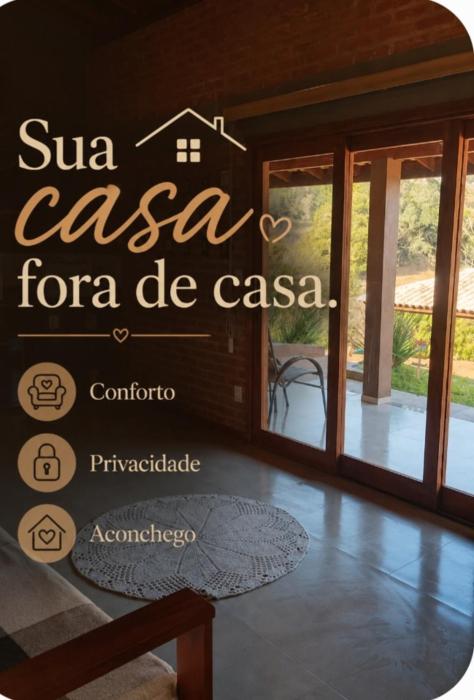 Chalé até 4 pessoas Ar quente e frio em 2 ambientes Experiência que vai te surpreender Leiam as avaliações