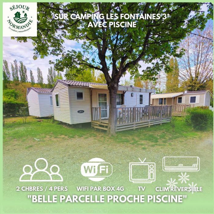Séjour Normandie - Mobilhome premium 2ch-4p avec clim-WiFi-TV dans lEure - 308