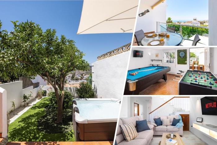 Casa Alborán with Jacuzzi, Billiard, BBQ and Sea View