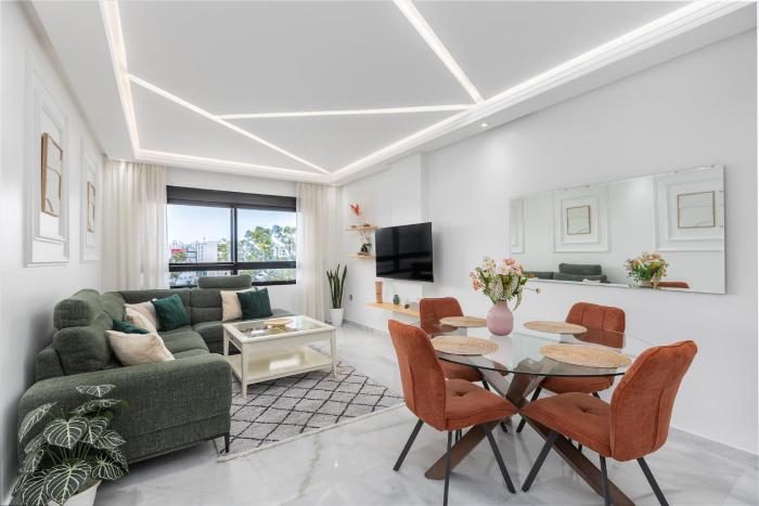 Seaview 2BR Apt Near Beach, AC, Pool, Balcony