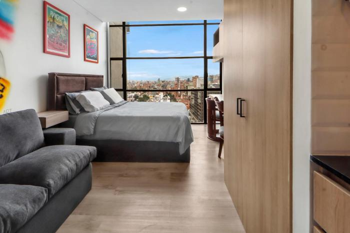 Apartaestudio Moderno en Edificio 33DC, Centro Internacional Bogotá, WiFi y Ubicación Premium