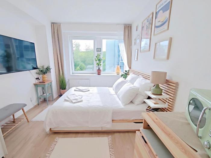 Stylish Studio in Smichov, Private parking, Free Gym