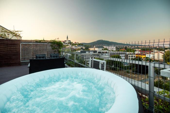 Penthouse Centrum Nitra Jacuzzi&View, free parking