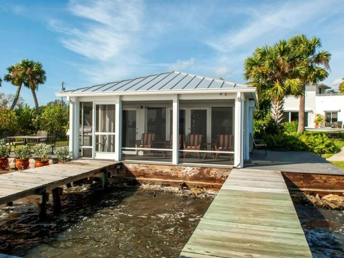 Waterfront Cottage Rental with a Heated Pool on the Indian River in Florida