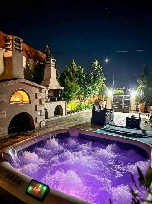 Villa Asterousia with Private Night Spa, BBQ & Lounge