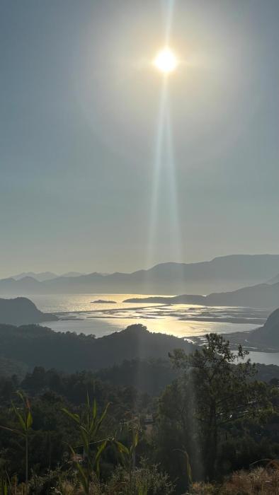 Luxury lodging villa overlooking Iztuzu Beach with sunset view